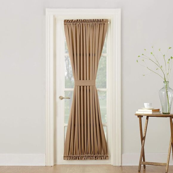 Barrow Energy Efficient Rod Pocket Door Curtain Panel, 54" x 72" Toupe Brown - Picture 2 of 6